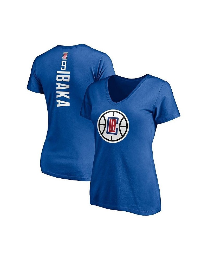 Women's Branded Serge Ibaka Royal LA Clippers Playmaker Name and Number V-Neck T-shirt Royal $22.19 Tops