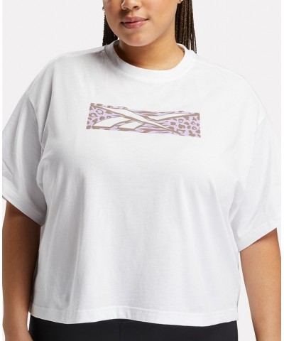 Women's Cotton Modern Safari Graphic T-Shirt XS-4X White $14.00 Tops