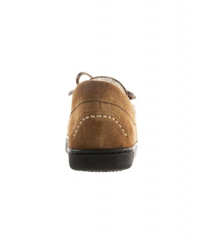 Women's Sage Genuine Suede Moccasin Slippers Brown $15.36 Shoes