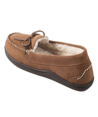 Women's Sage Genuine Suede Moccasin Slippers Brown $15.36 Shoes