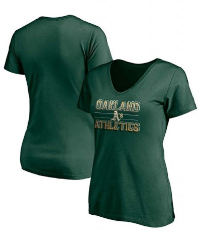 Women's Green Oakland Athletics Compulsion To Win V-Neck T-shirt Green $21.59 Tops