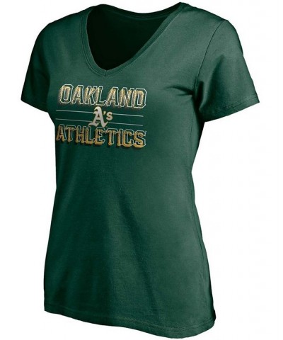 Women's Green Oakland Athletics Compulsion To Win V-Neck T-shirt Green $21.59 Tops