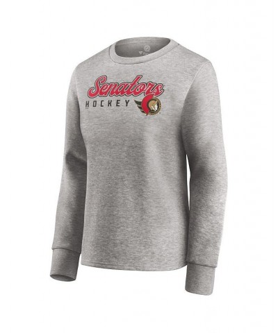 Women's Branded Heathered Gray Ottawa Senators Fan Favorite Script Pullover Sweatshirt Heathered Gray $37.79 Sweatshirts