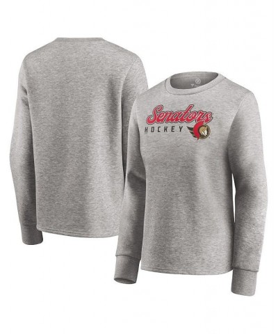 Women's Branded Heathered Gray Ottawa Senators Fan Favorite Script Pullover Sweatshirt Heathered Gray $37.79 Sweatshirts