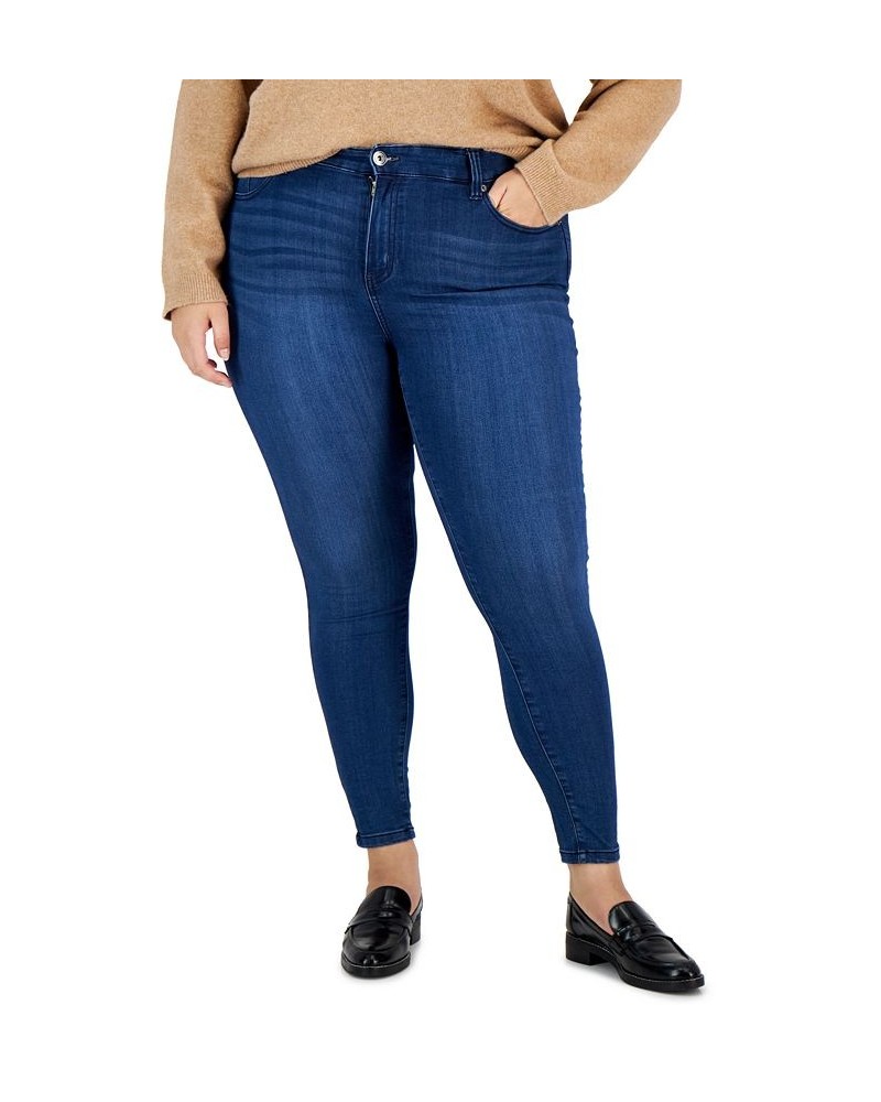 Trendy Plus Size Mid Rise Infinite Stretch Dawson Super-Skinny Jeans Vintage Dark $13.20 Jeans