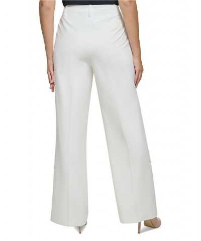 Women's Sailor-Button Wide-Leg Pants Ivory/Cream $40.33 Pants