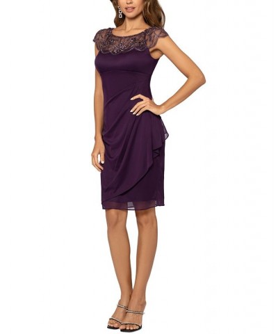 Petite Embellished Side-Ruched Sheath Dress Plum $76.48 Dresses