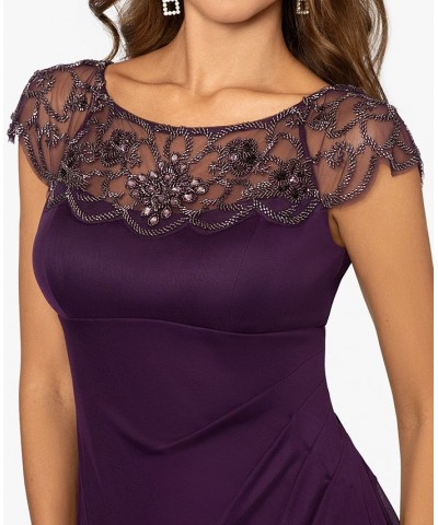 Petite Embellished Side-Ruched Sheath Dress Plum $76.48 Dresses