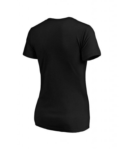 Women's Branded Black Charlotte FC Primary Logo V-Neck T-shirt Black $18.62 Tops