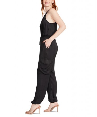 Women's Valencia Cowl-Neck Halter Jumpsuit Black $52.32 Pants