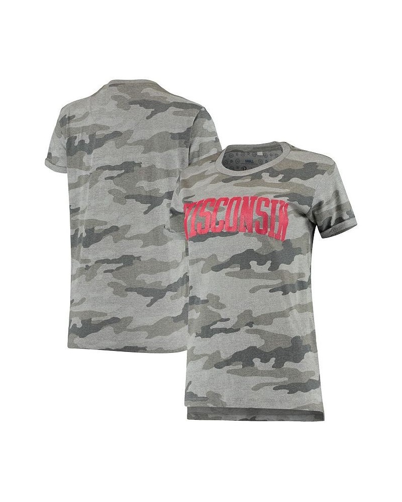 Women's Camo Wisconsin Badgers T-shirt Camo $24.50 Tops