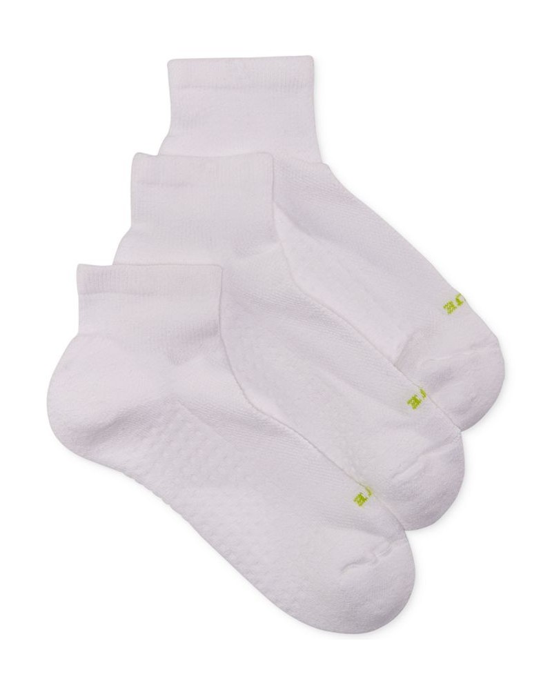 Women's Air Cushion Quarter Top Socks 3 Pack White $14.04 Socks