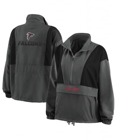 Women's Charcoal Atlanta Falcons Popover Packable Half-Zip Jacket Charcoal $55.00 Jackets