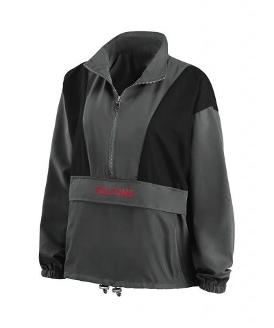 Women's Charcoal Atlanta Falcons Popover Packable Half-Zip Jacket Charcoal $55.00 Jackets