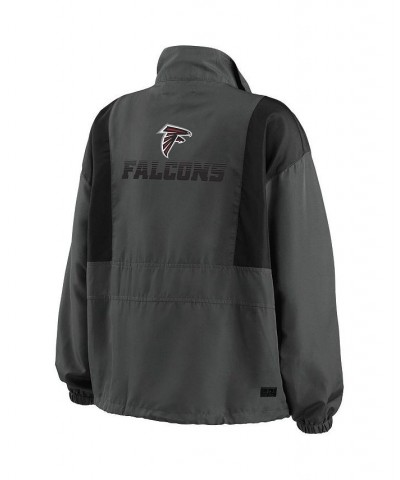 Women's Charcoal Atlanta Falcons Popover Packable Half-Zip Jacket Charcoal $55.00 Jackets