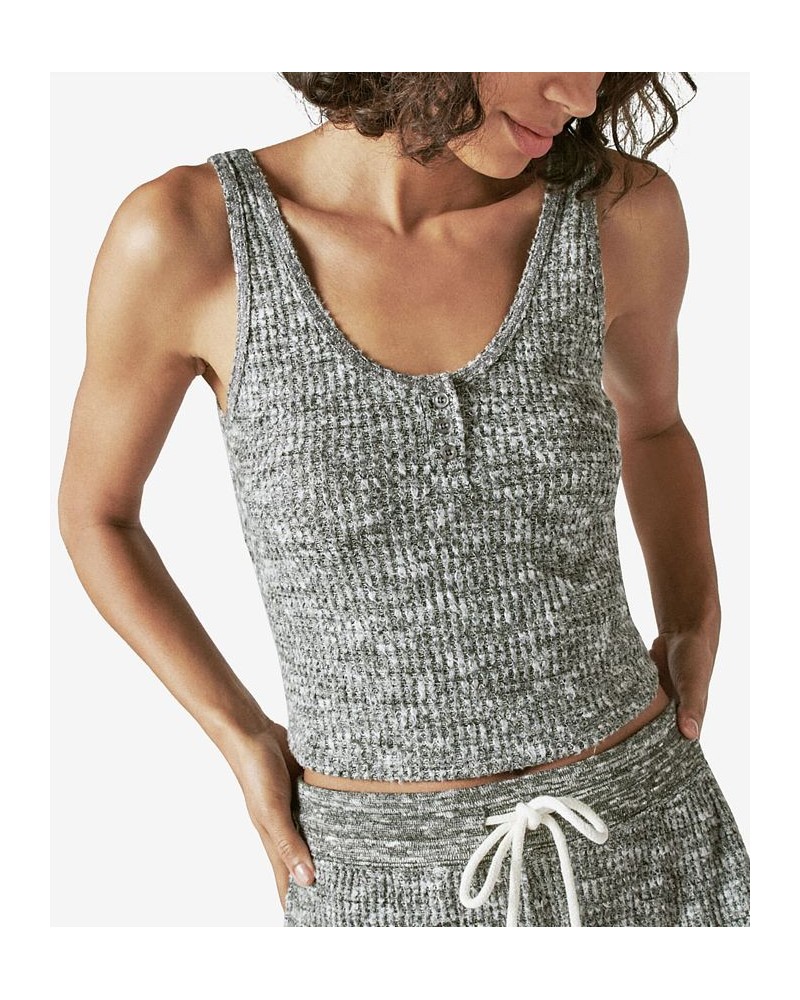 Women's Waffle-Knit Tank Top Gray $12.50 Tops