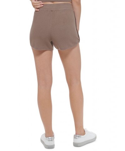 Women's Ribbed-Knit Drawstring Shorts Hazelwood Heather $19.56 Shorts