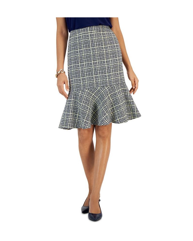 Women's Tweed Flounce Skirt Pale Yellow Multi $26.98 Skirts