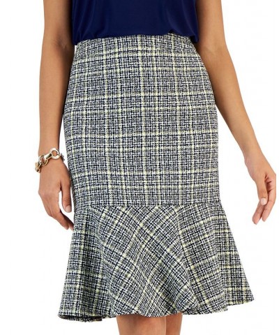 Women's Tweed Flounce Skirt Pale Yellow Multi $26.98 Skirts