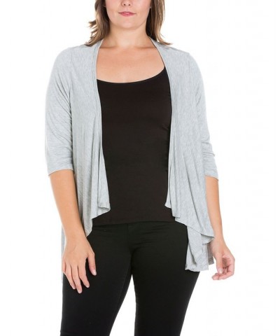 Plus Size Elbow Length Sleeve Open Cardigan Heather $41.24 Sweaters