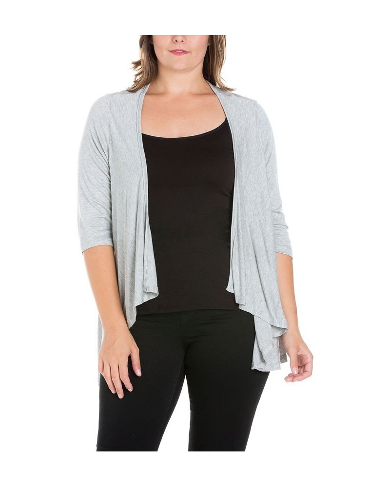 Plus Size Elbow Length Sleeve Open Cardigan Heather $41.24 Sweaters