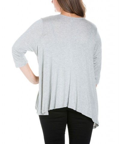 Plus Size Elbow Length Sleeve Open Cardigan Heather $41.24 Sweaters