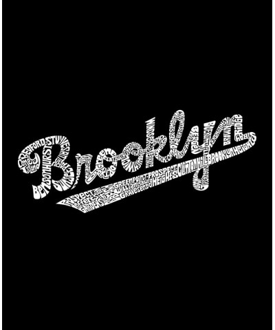 Women's Raglan Word Art Brooklyn Neighborhoods T-shirt Black, White $18.04 Tops