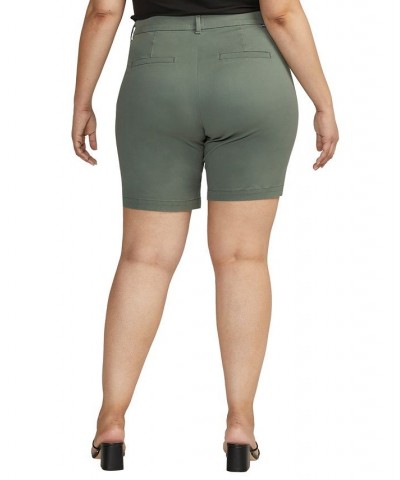 Plus Size Maddie Mid Rise Shorts Green $19.50 Shorts