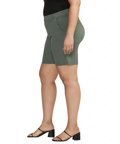 Plus Size Maddie Mid Rise Shorts Green $19.50 Shorts