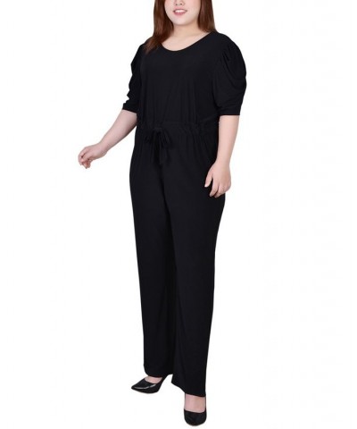 Plus Size Elbow Sleeve Jumpsuit Black $16.00 Pants