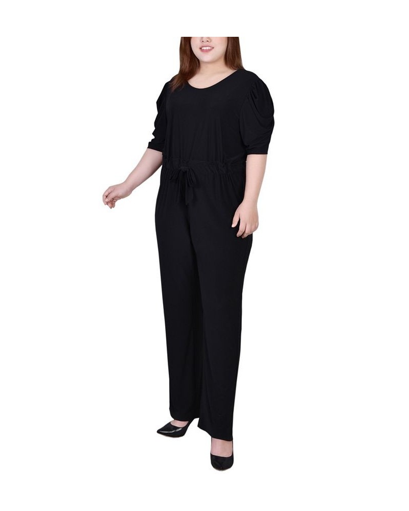 Plus Size Elbow Sleeve Jumpsuit Black $16.00 Pants