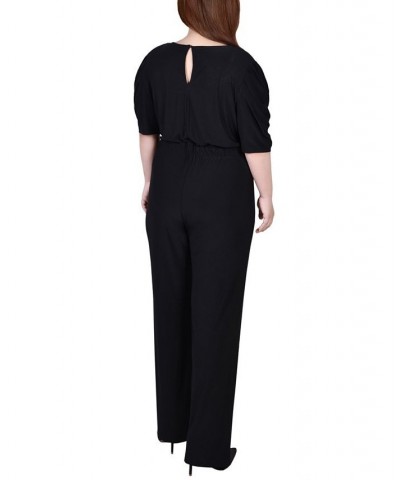 Plus Size Elbow Sleeve Jumpsuit Black $16.00 Pants