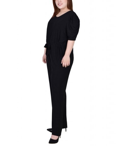 Plus Size Elbow Sleeve Jumpsuit Black $16.00 Pants