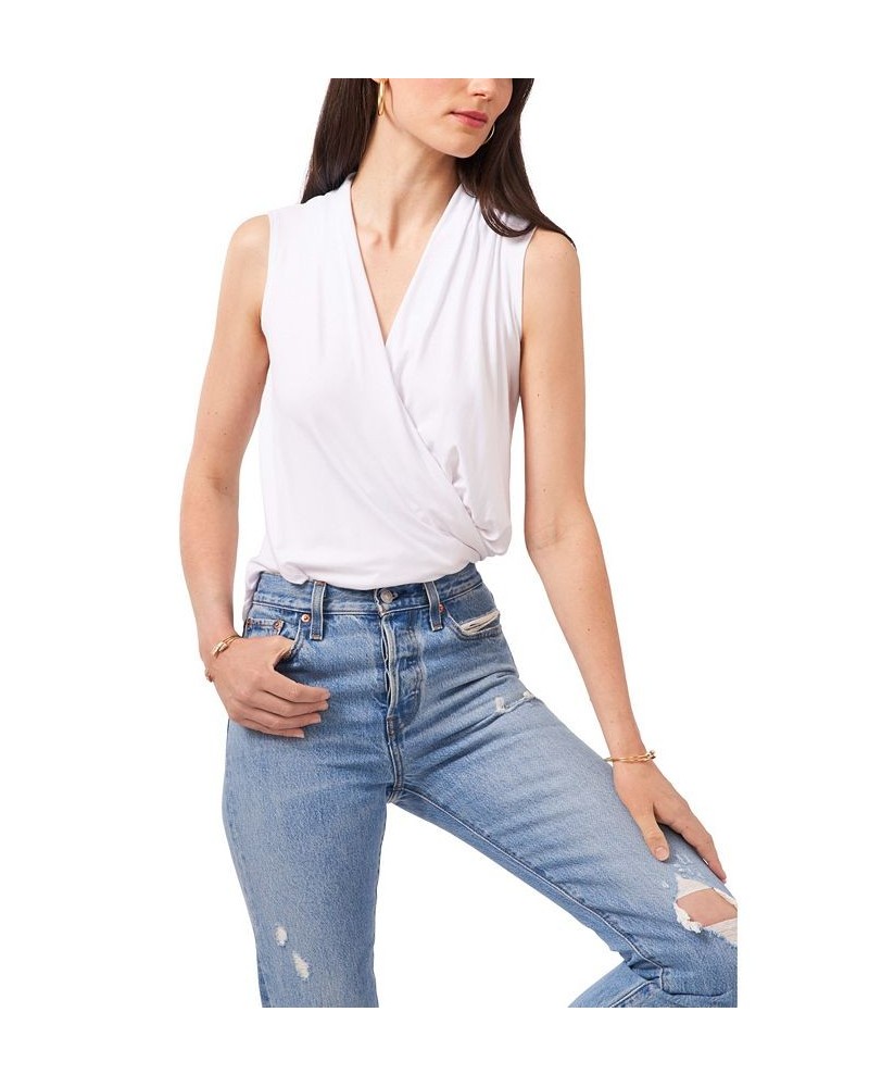 Women's Sleeveless Cross Front Top Ultra White $27.14 Tops