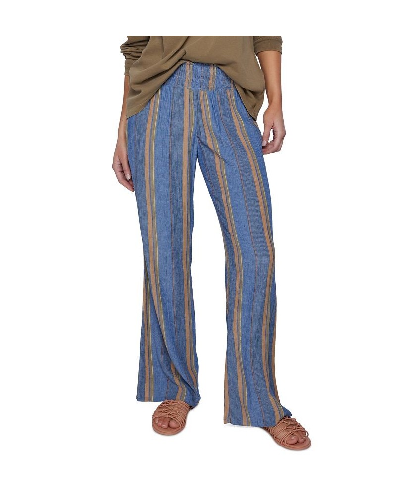 Juniors' Johnny Striped Smocked Pull-On Pants Slate $16.28 Pants