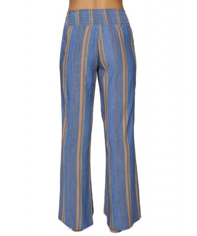 Juniors' Johnny Striped Smocked Pull-On Pants Slate $16.28 Pants