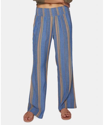 Juniors' Johnny Striped Smocked Pull-On Pants Slate $16.28 Pants