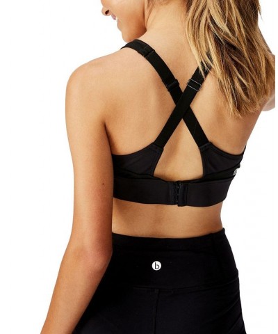 Women's Workout Training Crop Bra Black $21.99 Bras