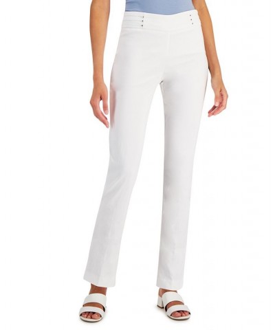 Studded Pull-On Pants Petite & Petite Short Bright White $13.34 Pants