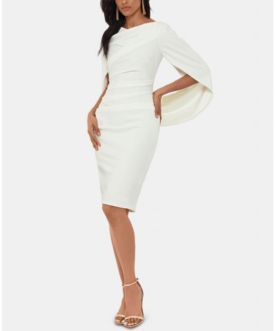 Caped Sheath Dress White $68.97 Dresses