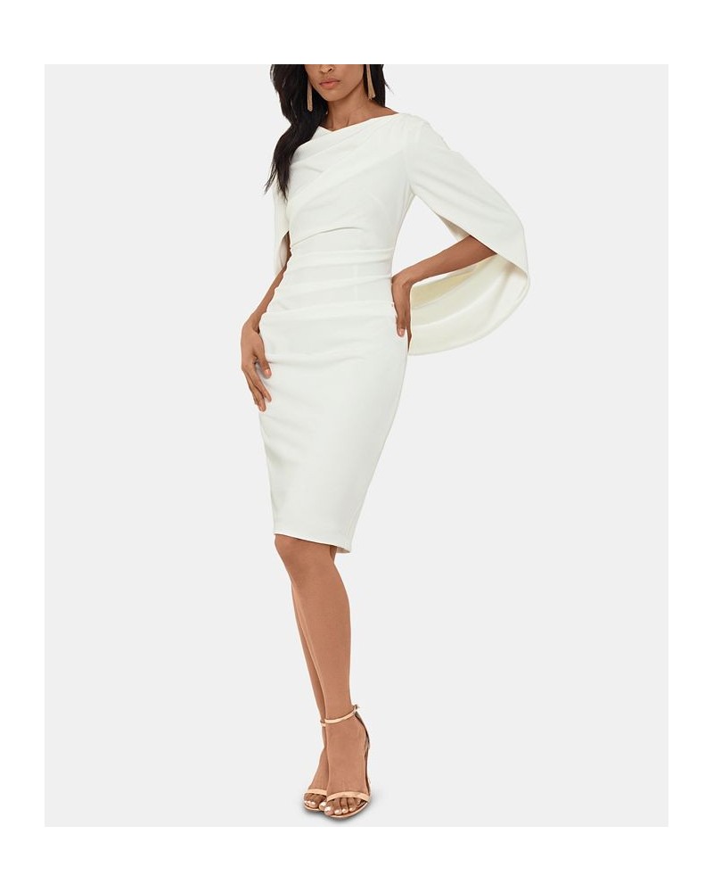 Caped Sheath Dress White $68.97 Dresses