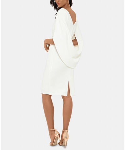 Caped Sheath Dress White $68.97 Dresses