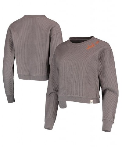 Women's Charcoal Texas Longhorns Corded Timber Cropped Pullover Sweatshirt Charcoal $41.59 Sweatshirts