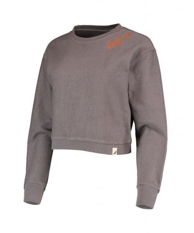 Women's Charcoal Texas Longhorns Corded Timber Cropped Pullover Sweatshirt Charcoal $41.59 Sweatshirts