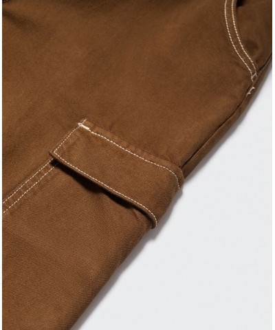 Women's Pocket Cargo Jeans Brown $34.40 Jeans