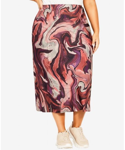 Trendy Plus Size Chloe Midi Skirt Berry Elements $44.50 Skirts