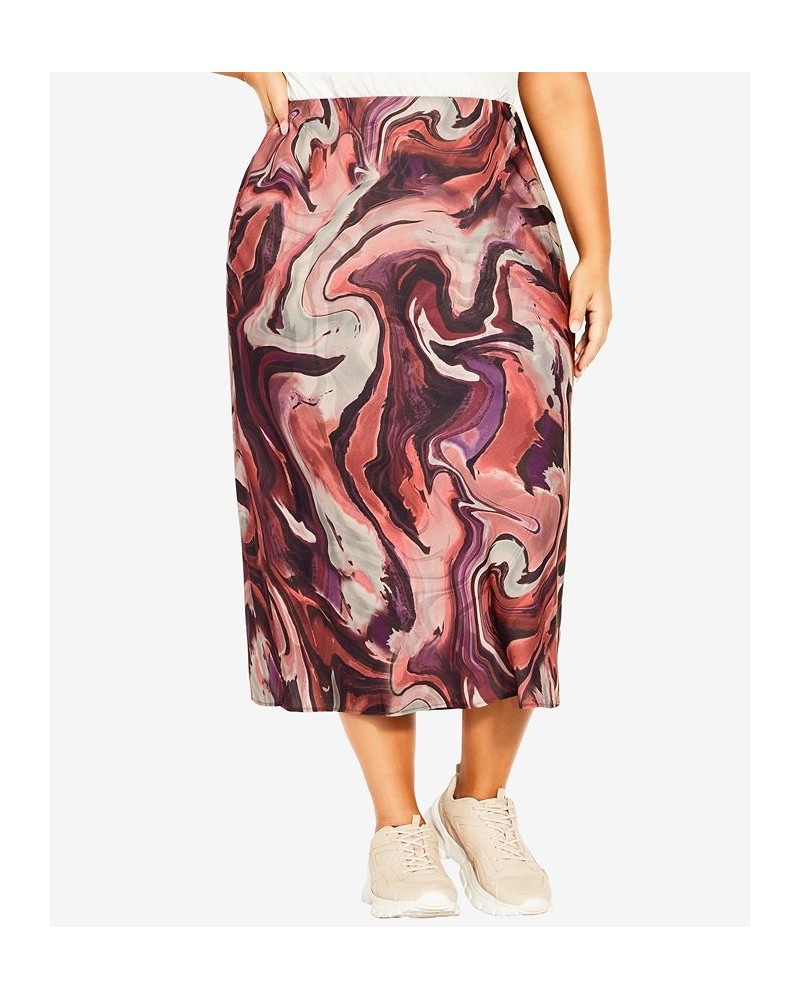 Trendy Plus Size Chloe Midi Skirt Berry Elements $44.50 Skirts