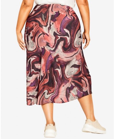 Trendy Plus Size Chloe Midi Skirt Berry Elements $44.50 Skirts