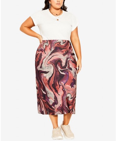 Trendy Plus Size Chloe Midi Skirt Berry Elements $44.50 Skirts