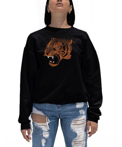 Women's Word Art Beast Mode Crewneck Sweatshirt Black $24.50 Tops